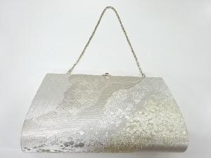 リサイクル　道長取りに松葉・花模様織出し和装バッグ